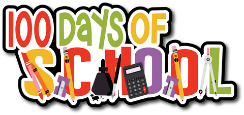 100 Days of School - Scrapbook Page Title Sticker