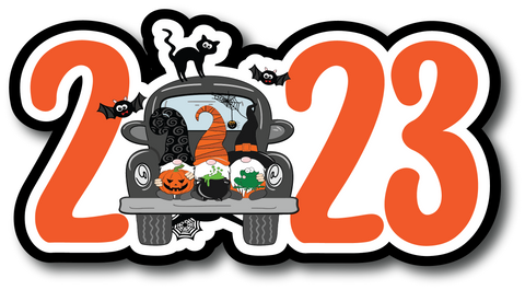 2023 - Halloween Gnomes - Scrapbook Page Title Die Cut