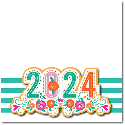 2024 - Printed Premade Scrapbook Page 12x12 Layout
