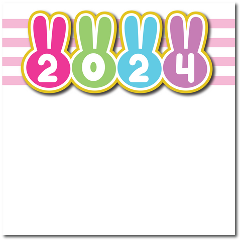2024 - Easter - Printed Premade Scrapbook Page 12x12 Layout