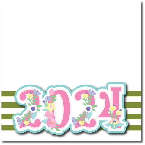 2024 - Printed Premade Scrapbook Page 12x12 Layout