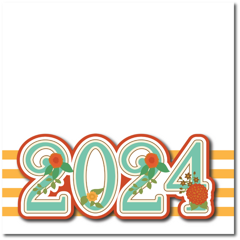 2024 - Printed Premade Scrapbook Page 12x12 Layout