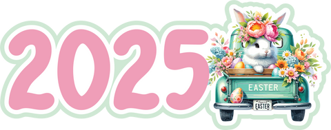 2025 - Easter Truck - Scrapbook Page Title Die Cut
