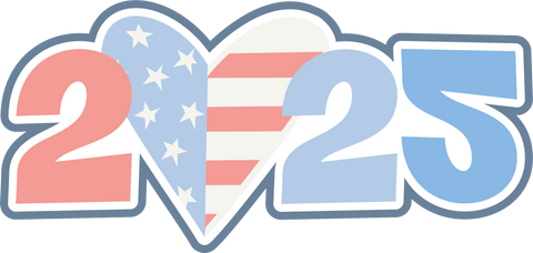 2025 - Heart Flag - Scrapbook Page Title Sticker