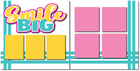 Smile Big - Printed Premade Scrapbook (2) Page 12x12 Layout