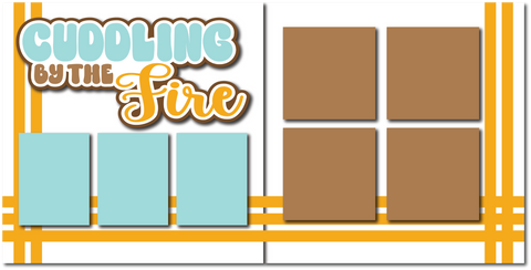 Cuddling by the Fire - Printed Premade Scrapbook (2) Page 12x12 Layout