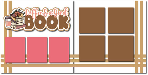 Coffee & a Good Book - Printed Premade Scrapbook (2) Page 12x12 Layout
