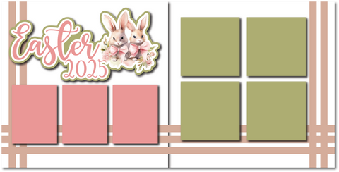 Easter 2025 - Printed Premade Scrapbook (2) Page 12x12 Layout