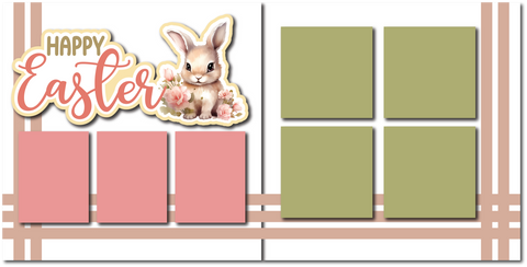 Happy Easter - Printed Premade Scrapbook (2) Page 12x12 Layout
