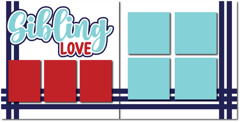 Sibling Love - Printed Premade Scrapbook (2) Page 12x12 Layout