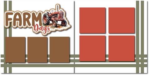 Farm Days - Printed Premade Scrapbook (2) Page 12x12 Layout