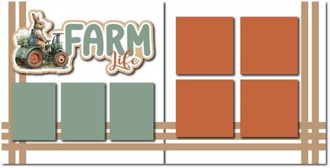 Farm Life - Printed Premade Scrapbook (2) Page 12x12 Layout