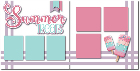 Summer Treats - Printed Premade Scrapbook (2) Page 12x12 Layout