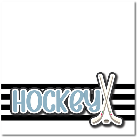 Hockey - Printed Premade Scrapbook Page 12x12 Layout