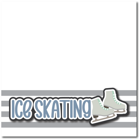 Ice Skating - Printed Premade Scrapbook Page 12x12 Layout