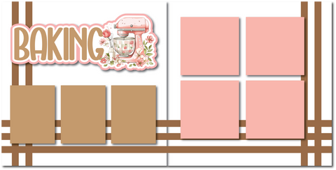 Baking - Printed Premade Scrapbook (2) Page 12x12 Layout