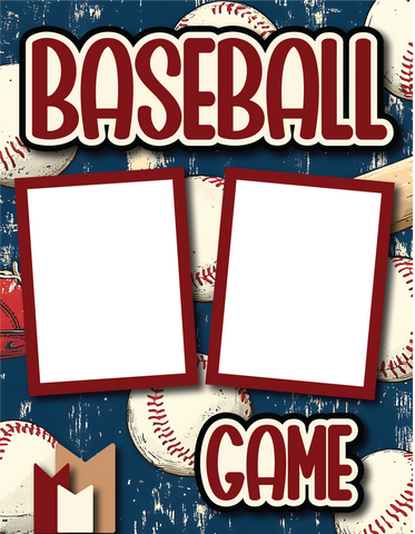 Baseball Game - Printed Premade Scrapbook Page 8.5 x 11 Layout