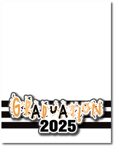Graduation 2025 - Printed Premade Scrapbook Page 8.5 x 11 Layout