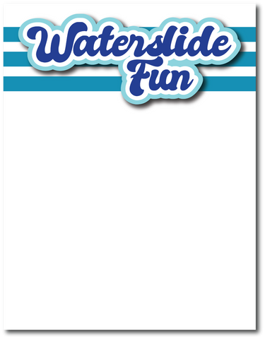 Waterslide Fun - Printed Premade Scrapbook Page 8.5 x 11 Layout