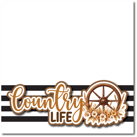 Country LIfe - Printed Premade Scrapbook Page 12x12 Layout