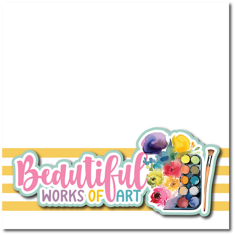 Beautiful Works of Art - Printed Premade Scrapbook Page 12x12 Layout