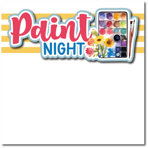 Paint Night - Printed Premade Scrapbook Page 12x12 Layout
