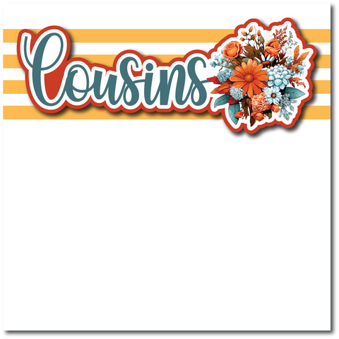 Cousins - Printed Premade Scrapbook Page 12x12 Layout