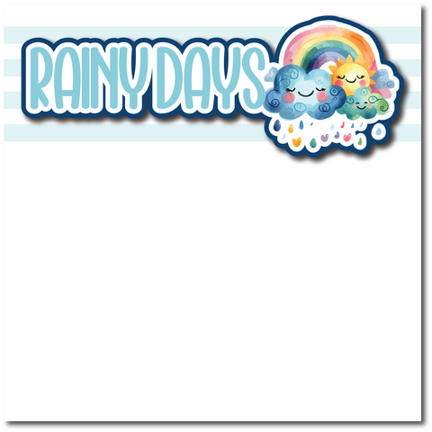 Rainy Days - Printed Premade Scrapbook Page 12x12 Layout