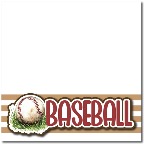 Baseball - Printed Premade Scrapbook Page 12x12 Layout