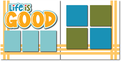 Life is Good - Printed Premade Scrapbook (2) Page 12x12 Layout