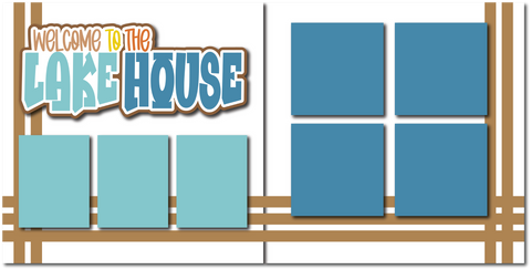 Welcome to the Lake House - Printed Premade Scrapbook (2) Page 12x12 Layout