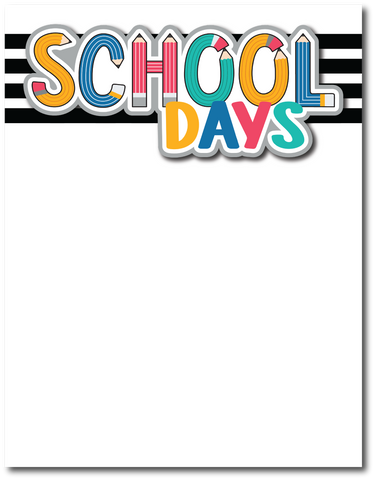 School Days - Printed Premade Scrapbook Page 8.5 x 11 Layout
