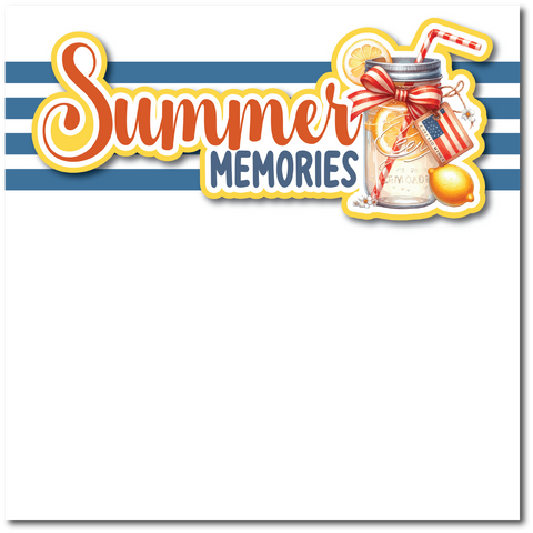 Summer Memories - Printed Premade Scrapbook Page 12x12 Layout