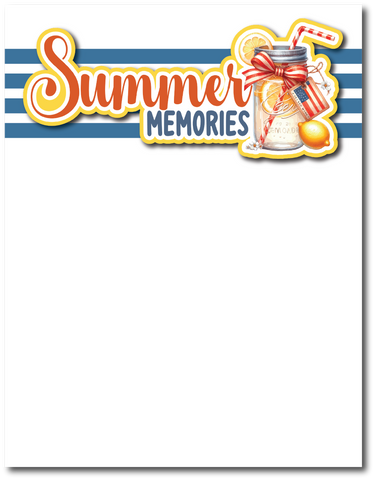 Summer Memories - Printed Premade Scrapbook Page 8.5 x 11 Layout