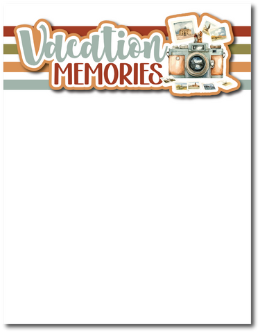 Vacation Memories - Printed Premade Scrapbook Page 8.5 x 11 Layout