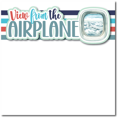 View from the Airplane - Printed Premade Scrapbook Page 12x12 Layout