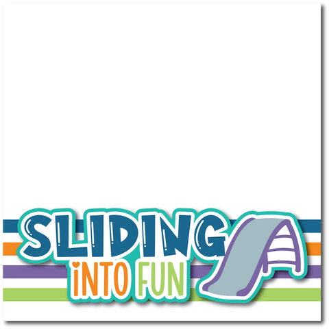 Swinging into Fun - Printed Premade Scrapbook Page 12x12 Layout