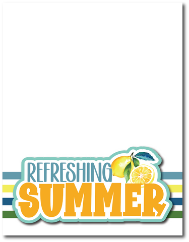 Refreshing Summer - Printed Premade Scrapbook Page 8.5 x 11 Layout
