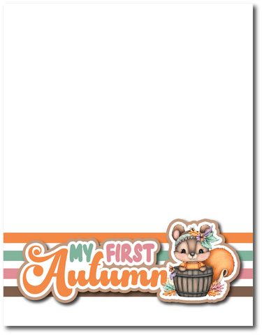 My First Autumn - Printed Premade Scrapbook Page 8.5 x 11 Layout