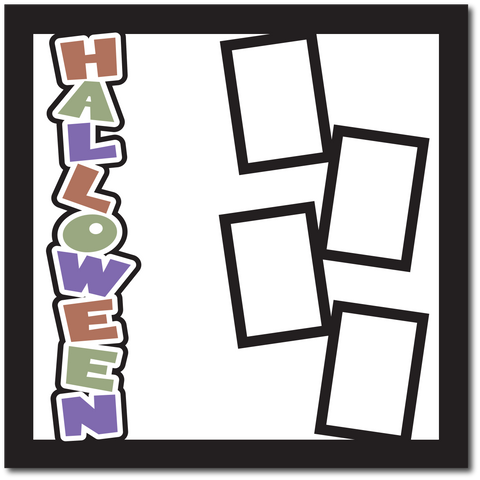 Halloween - Printed Premade Scrapbook Page 12x12 Layout