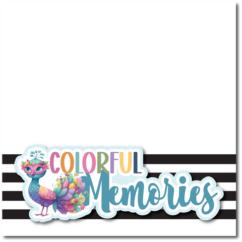 Colorful Memories - Printed Premade Scrapbook Page 12x12 Layout