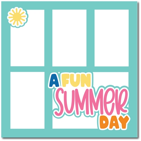 A Fun Summer Day - Printed Premade Scrapbook Page 12x12 Layout