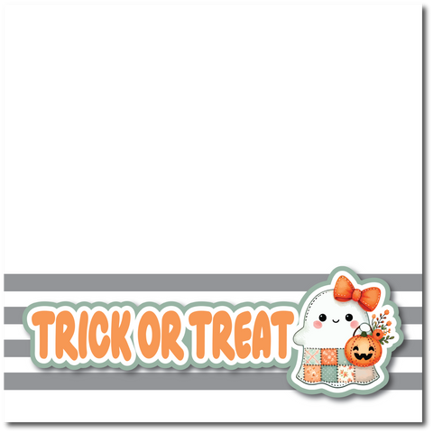 Trick or Treat - Printed Premade Scrapbook Page 12x12 Layout