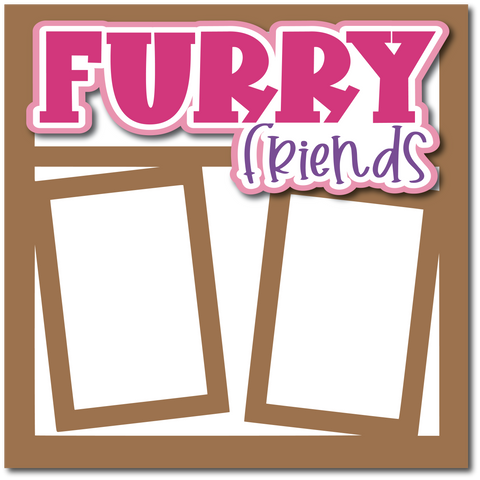 Furry Friends - Printed Premade Scrapbook Page 12x12 Layout