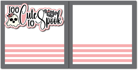 Too Cute to Spook - Printed Premade Scrapbook (2) Page 12x12 Layout