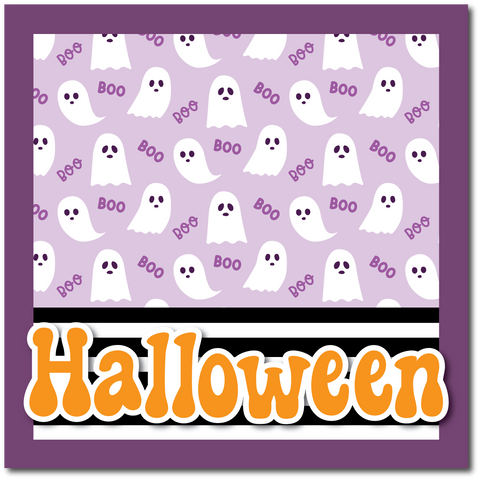 Halloween - Printed Premade Scrapbook Page 12x12 Layout