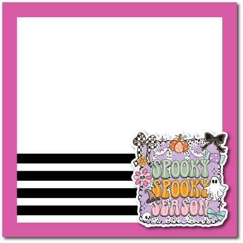Spooky Spooky Season - Printed Premade Scrapbook Page 12x12 Layout