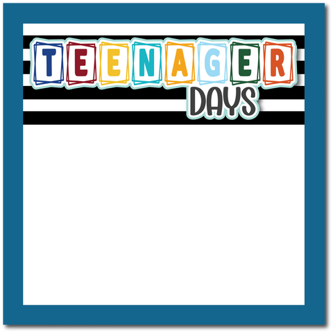 Teenager Days - Printed Premade Scrapbook Page 12x12 Layout
