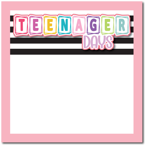 Teenager Days - Printed Premade Scrapbook Page 12x12 Layout