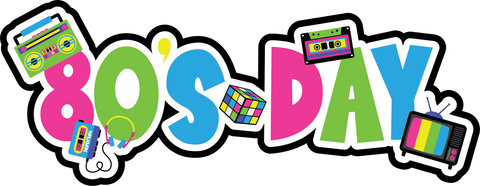 80's Day - Scrapbook Page Title Die Cut